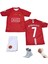 2008 Sezon Retro Ronaldo Kırmızı Futbol Çocuk Forması 4'lü Set Çorap Bileklik Hediyeli 1