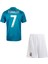 2018 Şampiyonlar Ligi Ronaldo Turkuaz Futbol Çocuk Forması 2'li Set (Beyaz Şortlu) 2