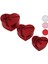 3pcs Kalp Parlak Renkli - Kabartma Desen Karton Hediye Kutusu Kurdelalı 15-18-21CM (4887) 1