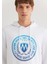 Mühür Logo Baskılı Kapüşonlu Beyaz Sweatshirt 0611721-620 14