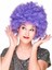 Mor Renk Kıvırcık Afro Bonus Peruk Parti Peruğu 1