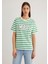 Mavi Logo Baskılı Yeşil Çizgili Tişört 1611360-84477 9