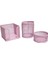 Masaüstü Perfore 3'lü Toz Pembe Kalemlik Seti ND-1001 1