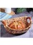 Wicker Serisi Bezli Oval Ahşap Kulplu Hasır Ekmek Sepeti 2