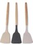 Bambu Saplı Silikon Geniş Spatula, Bambu Uzun Silikon Geniş Spatula 27CM 3 Renk Seçenekli 3
