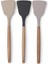 Bambu Saplı Silikon Geniş Spatula, Bambu Uzun Silikon Geniş Spatula 27CM 3 Renk Seçenekli 7