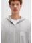 MVJNS Logo Baskılı Fermuarlı Kapüşonlu Gri Sweatshirt 0S10193-80196 12