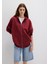 Kapüşonlu Fermuarlı Bordo Sweatshirt 1610221-85493 7