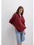 Kapüşonlu Fermuarlı Bordo Sweatshirt 1610221-85493 8