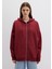 Kapüşonlu Fermuarlı Bordo Sweatshirt 1610221-85493 9