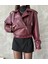 Suni Deri Crop Bıker Ceket 5