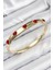 Pirinç Zirkon Taşlı Kırmızı Kalp Model Gold Renk Kadın Kelepçe - TJ-BB7683 1