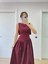 Arkası Kanatlı Uzun Elbise- Bordo 1