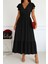 Kadın Kısa Kelebek Kollu Kruvaze Yakalı Beli Lastikli Aerobin Elbise 1