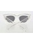 Şeffaf Beyaz Çerçeve Cat Eye Kadın Güneş Gözlüğü - Moda Gözlük 3