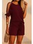 Kadın Kısa Kollu Bisiklet Yaka Yarı Açık Omuz Inci Detaylı Short T-Shirt Viskon Ikili Takım 1