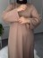 Butik Oyhso Kumaş Abaya Kol Büyük Beden Uyumlu Günlük Elbise 6