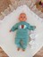 Yenidoğan Wool Yün Kumaş Taç Nakışlı Güpür Duvaklı Fiyonk Prizma Taş Unisex Kundak Bebek Battaniyesi Bej 4