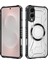 Case For Samsung Galaxy S25 Edge Için Manyetik Halkalı Şeffaf Akrilik Darbeye Dayanıklı Koruyucu Kılıf-Siyah (Yurt Dışından) 1