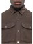 TB0A44TN Corduroy Collar Utility Over Gömlek Kahverengi Erkek Gömlek 5