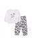 Kız Bebek Leopar Eşofman Takımı Üç Iplik Çıtçıtlı Yaka Uzun Kol Lastikli Paça 1