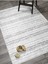 Iskandinav Desenli Beyaz Gri Yıkanabilir Kaymaz Taban Kadife Yolluk Halı 2