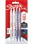 S-Gel Jel Kalem 0.7 mm Uç, Buz Mavisi & Beyaz Inci 4'lü Paket, Siyah & Mavi Mürekkep 1