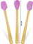 Indigo 3'lü Pembe Bambu Silikon Spatula Seti Uzun 26 cm VLT1508 3