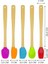 Valletta Indigo 5 Li Renkli Bambu Silikon Spatula Seti Uzun 26CM 2