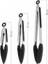 Midori Metal Saplı Silikon Uçlu Kilit Sistemli Smart 3lü Maşa Seti Siyah 2