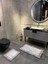 Iki Parça Lateks Kaymaz Taban Su Geçirmez Banyo Paspas Takımı (60X100-60X50) Gri 3