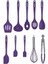 Salvatore 10 Parça Mor Isıya Dayanıklı Yanmaz Yapışmaz Silikon Spatula Seti - VLT1156 1