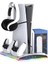 TP5-3570 Ps5 Soğutucu Organizatör 2 Fanlı Stand Kol Şarj Edici Stand 3 USB Hub Kulaklık 3