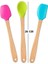 Indigo 3'lü Renkli Bambu Saplı Silikon Spatula Seti Uzun 26CM 5