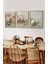 🖼️ Çerçeveli 3'lü Tablo Seti – Pembe Beyaz Çiçekler Desenli Mdf Uv Baskılı CRV1057 23 x 32 3