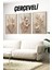 🖼️ 3'lü Çerçeveli Krem Çiçek ve Başak Desenli Tablo Seti – Uv Baskılı Mdf CRV1039 23 x 32 1