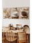 🖼️ Çiçekler Arasında Tatlı Molalar – Çerçeveli 3'lü Mdf Kahve Tablosu Seti CRV1015 23 x 32 2
