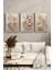 🖼️ 3'lü Çerçeveli Krem Çiçek ve Başak Desenli Tablo Seti – Uv Baskılı Mdf CRV1039 23 x 32 5