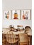 🧡 Doğal Renklerle Dekoratif Minimal Vazo ve Kase 3'lü Mdf Tablo Seti KR4058 23 x 23 3