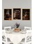 🖼️ 3'lü Çerçeve Görünümlü Kahve Temalı Tablo Seti – Mdf Zeminli Uv Baskı CRVS1006 13 x 17 5