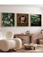 Ahşap Çerçeveli Mdf Tablo Seti – Kedi Saat & Botanik Görsel (3’lü Kombin) 23 x 23 3