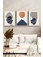 🌟 Geometrik Formlarda Soyut Sanat: 3'lü Ahşap Çerçeveli Tablo Seti 🌟🌿 CRV1141 23 x 32 4