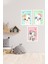 Dekorize Mdf 3 Parça 3 mm Çerçeve Görünümlü Çocuk Odası Için Sevimli Hayvanlar 3038 13 x 17 3
