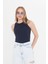 Lacivert Kadın Premium Doku Fitilli Pamuklu Atlet 1