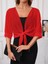 Kadın Truvakar Kollu Önden Bağlamalı Kısa Şifon Bolero Ceket 2