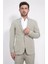 Comfort Fit Bi-Strech Hafif Dokulu Bej Astarsız Tek Ceket 3
