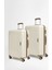 Benetton 2'li Set Büyük ve Orta Boy %100 Polipropilen Valiz Bej 14BNT8001 1