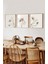 🌸 Doğal Çiçek Desenli 3’lü Tablo Seti | Çam Çerçeve Mdf Uv Baskı Varyantlı KR4042 23 x 23 3