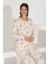 %100 Pamuk Uzun Kol Kadın Pijama Takımı 98288 4