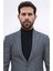 Slim Fit Mono Yaka Gri Astarsız Yünlü Tek Ceket 6